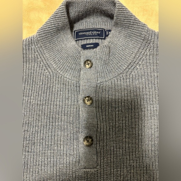 Vineyard Vines by Shep and Ian, Men’s Sweater, 100% Merino Wool, Baby Blue, XL - Picture 2 of 11